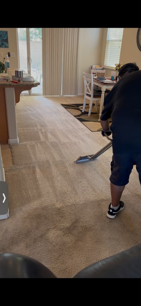 Carpet cleaning in progress - Fresno CA