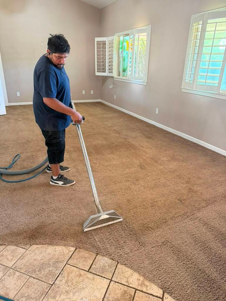 Large room carpet steam cleaned - Clovis CA